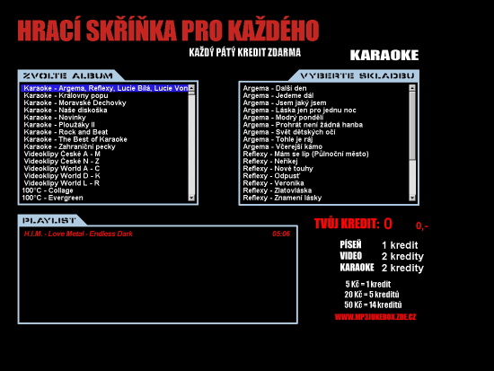 Jukebox skříňka